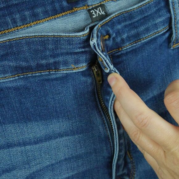 Judy Blue 3XL Jeans Skinny Fit Distressed Denim Plaid Contrast Grunge Western - Picture 7 of 11